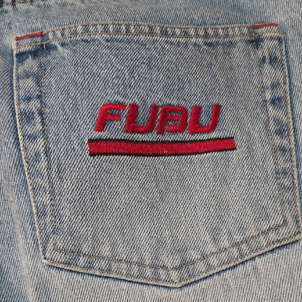 FUBU 100 Percent Cotton Womens Jeans Logo Embroidered Pocket Size 11/12